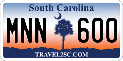SC license plate MNN600