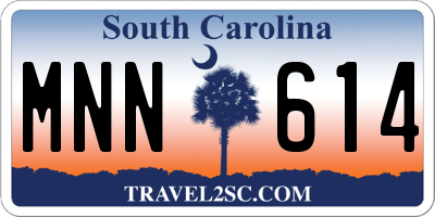 SC license plate MNN614
