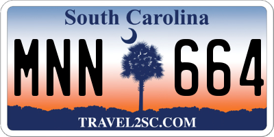 SC license plate MNN664