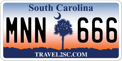 SC license plate MNN666