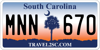 SC license plate MNN670