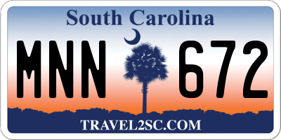 SC license plate MNN672