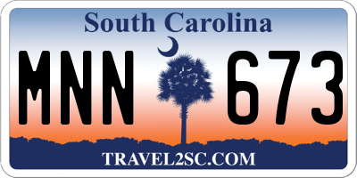 SC license plate MNN673