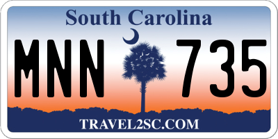 SC license plate MNN735