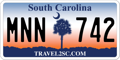 SC license plate MNN742