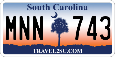 SC license plate MNN743