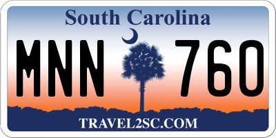 SC license plate MNN760