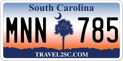 SC license plate MNN785