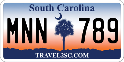 SC license plate MNN789