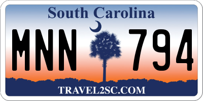 SC license plate MNN794