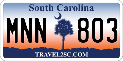 SC license plate MNN803
