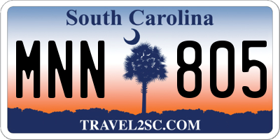 SC license plate MNN805