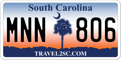 SC license plate MNN806