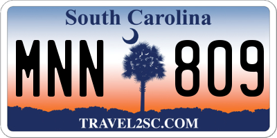 SC license plate MNN809