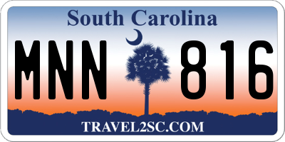 SC license plate MNN816