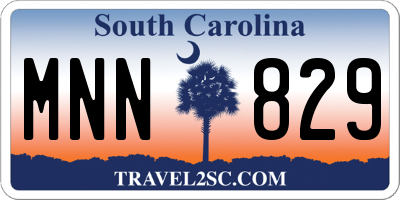 SC license plate MNN829