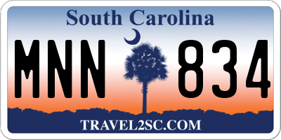 SC license plate MNN834