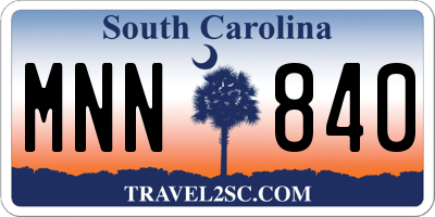 SC license plate MNN840