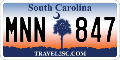 SC license plate MNN847