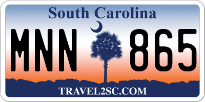 SC license plate MNN865