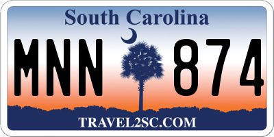 SC license plate MNN874