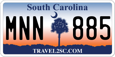 SC license plate MNN885