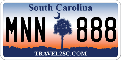 SC license plate MNN888