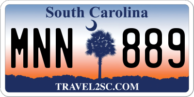 SC license plate MNN889