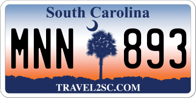 SC license plate MNN893