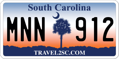 SC license plate MNN912