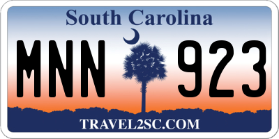 SC license plate MNN923