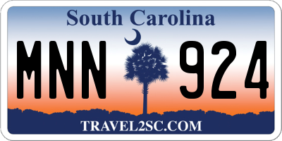 SC license plate MNN924