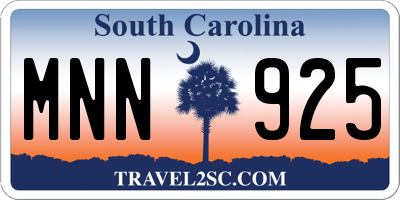 SC license plate MNN925