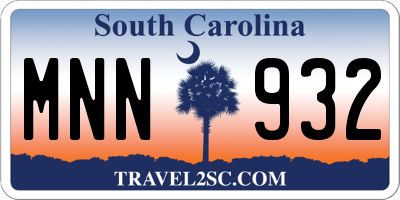 SC license plate MNN932