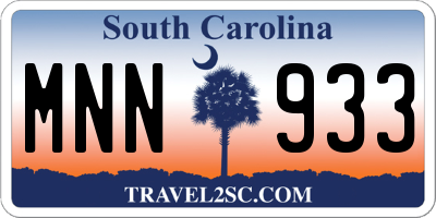SC license plate MNN933