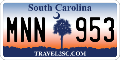 SC license plate MNN953