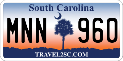SC license plate MNN960