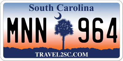SC license plate MNN964