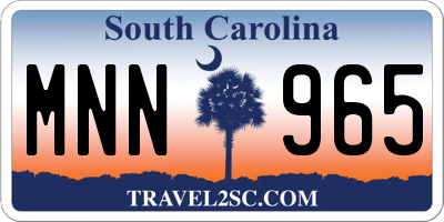 SC license plate MNN965