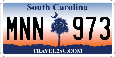 SC license plate MNN973