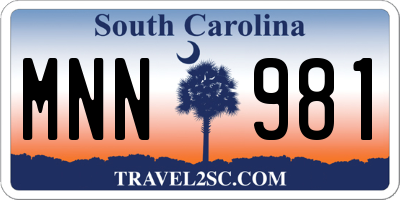 SC license plate MNN981