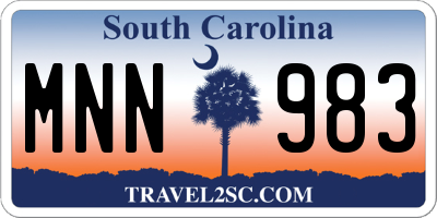 SC license plate MNN983
