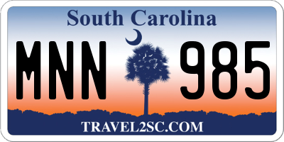SC license plate MNN985