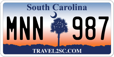 SC license plate MNN987