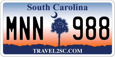 SC license plate MNN988