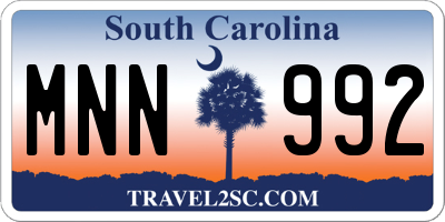 SC license plate MNN992