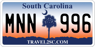SC license plate MNN996