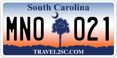 SC license plate MNO021