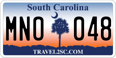 SC license plate MNO048