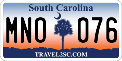 SC license plate MNO076